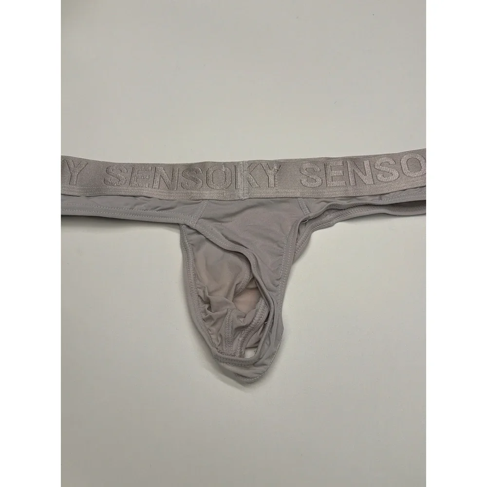 PINKY SENSON Men's Thong Underwear Grey‎ Size M